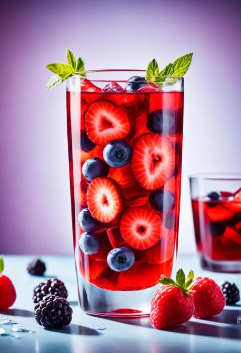 Chá gelado de frutas vermelhas