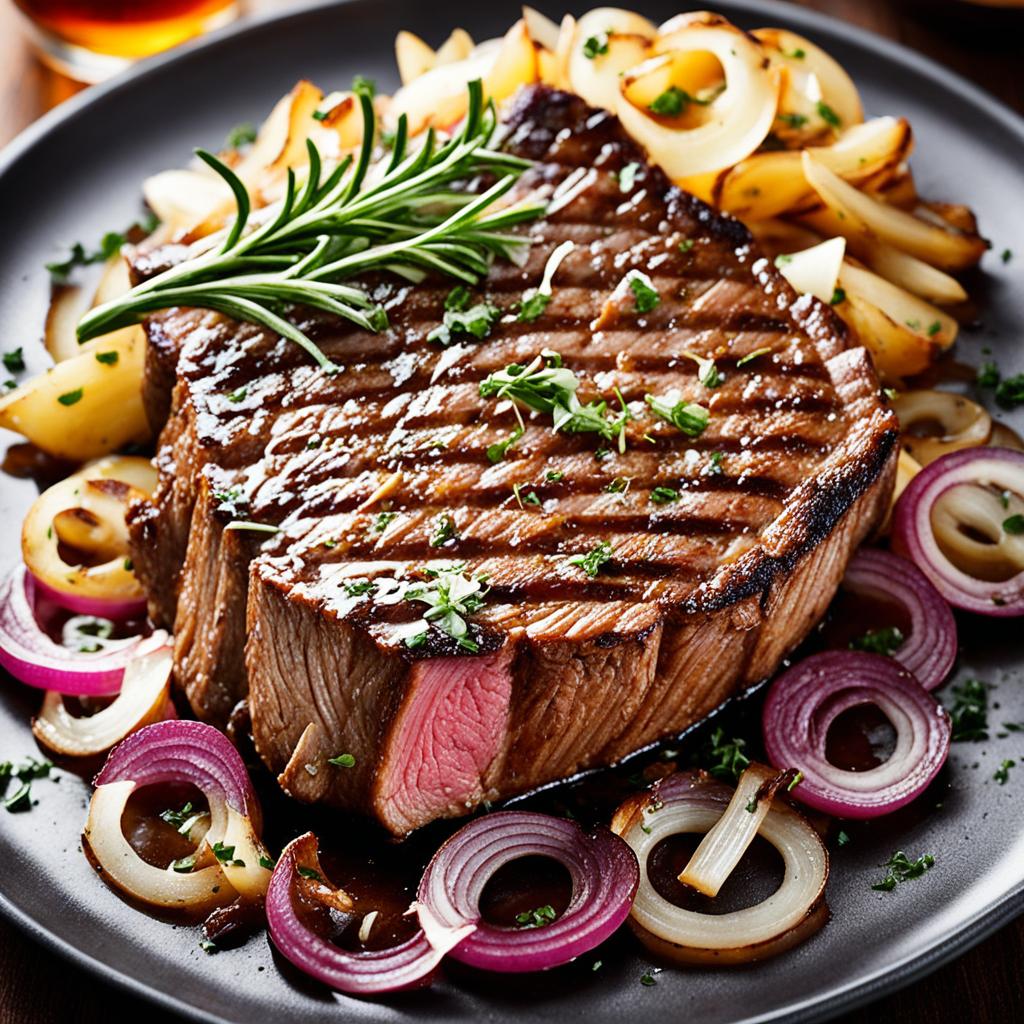 Receita de Bife com Cebola Caramelizada Deliciosa