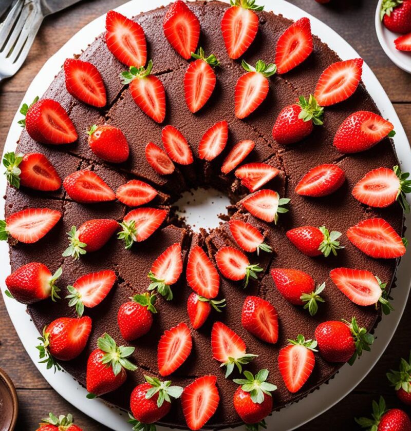 torta de chocolate com morango