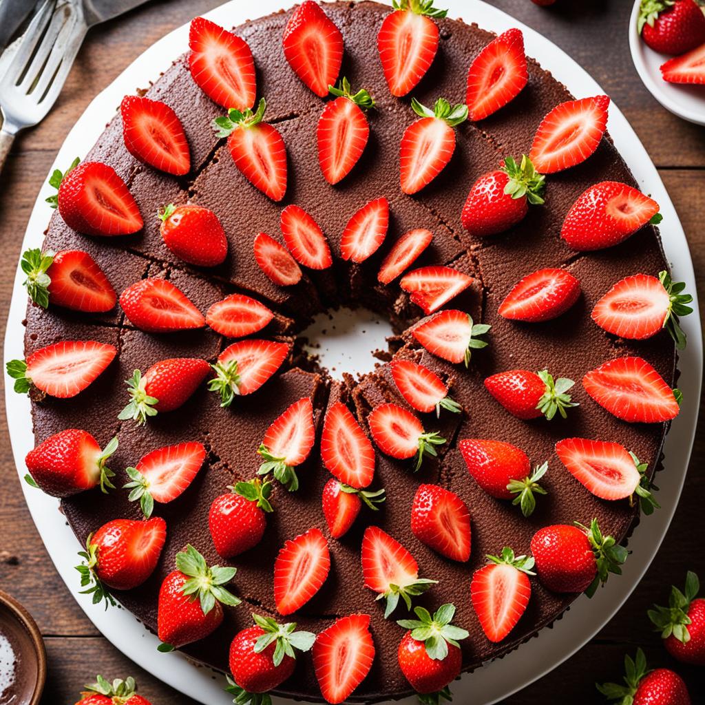 torta de chocolate com morango