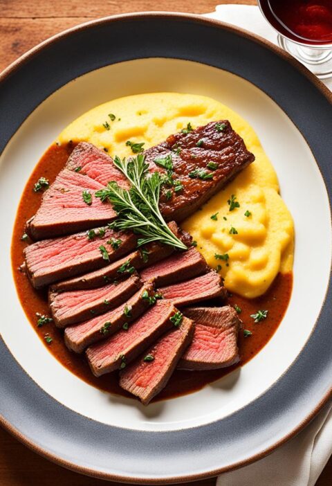 Receita de Carne com Polenta