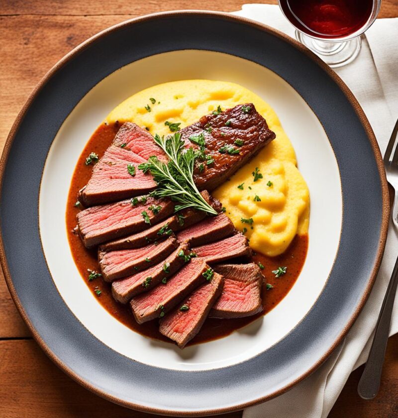 Receita de Carne com Polenta