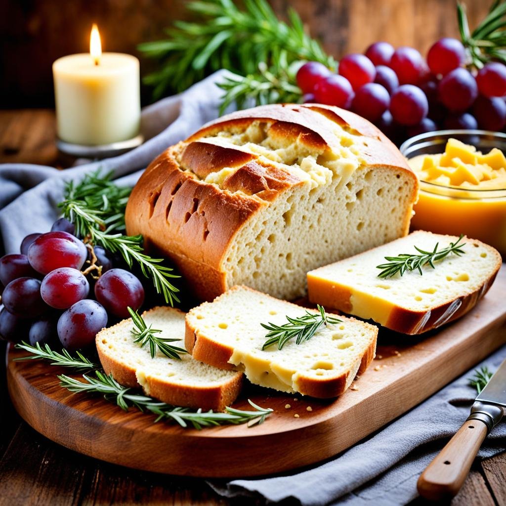Pão caseiro com acompanhamentos Pão caseiro com acompanhamentos