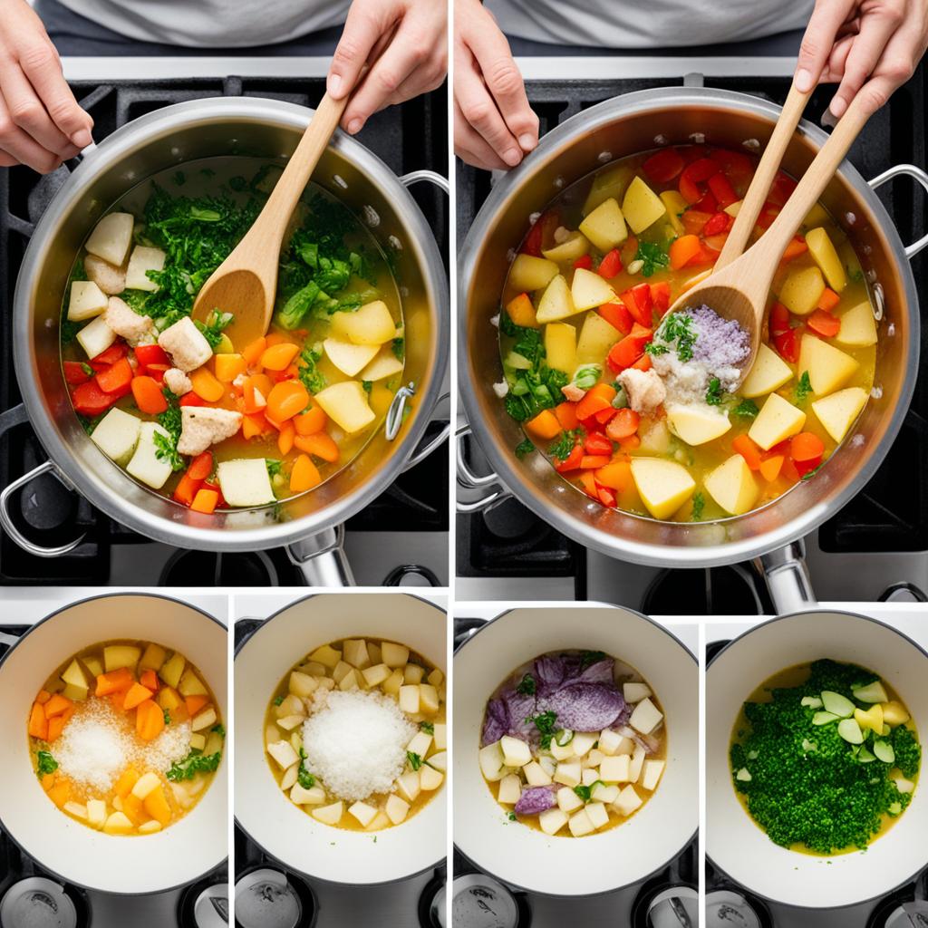 Preparação do Ensopado de Peixe com Batatas