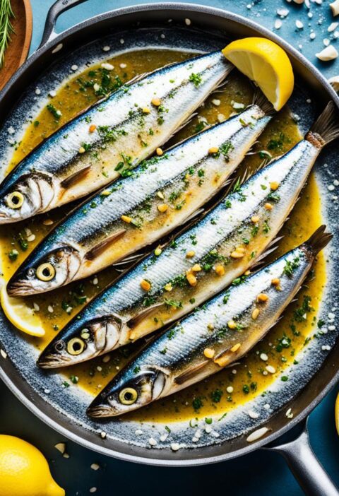 Sardinha frita com limão e alho