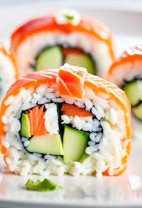 Sushi de salmão com cream cheese