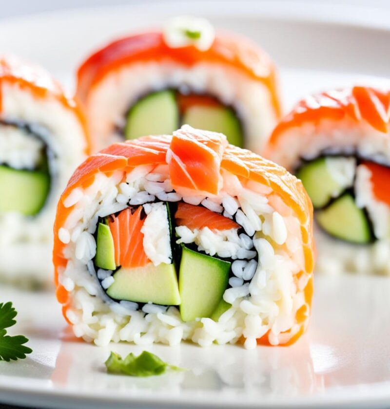 Sushi de salmão com cream cheese