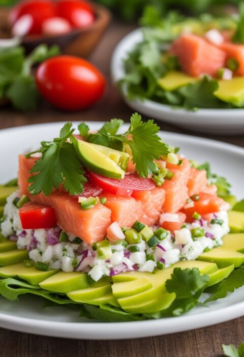 Tartar de salmão com abacate