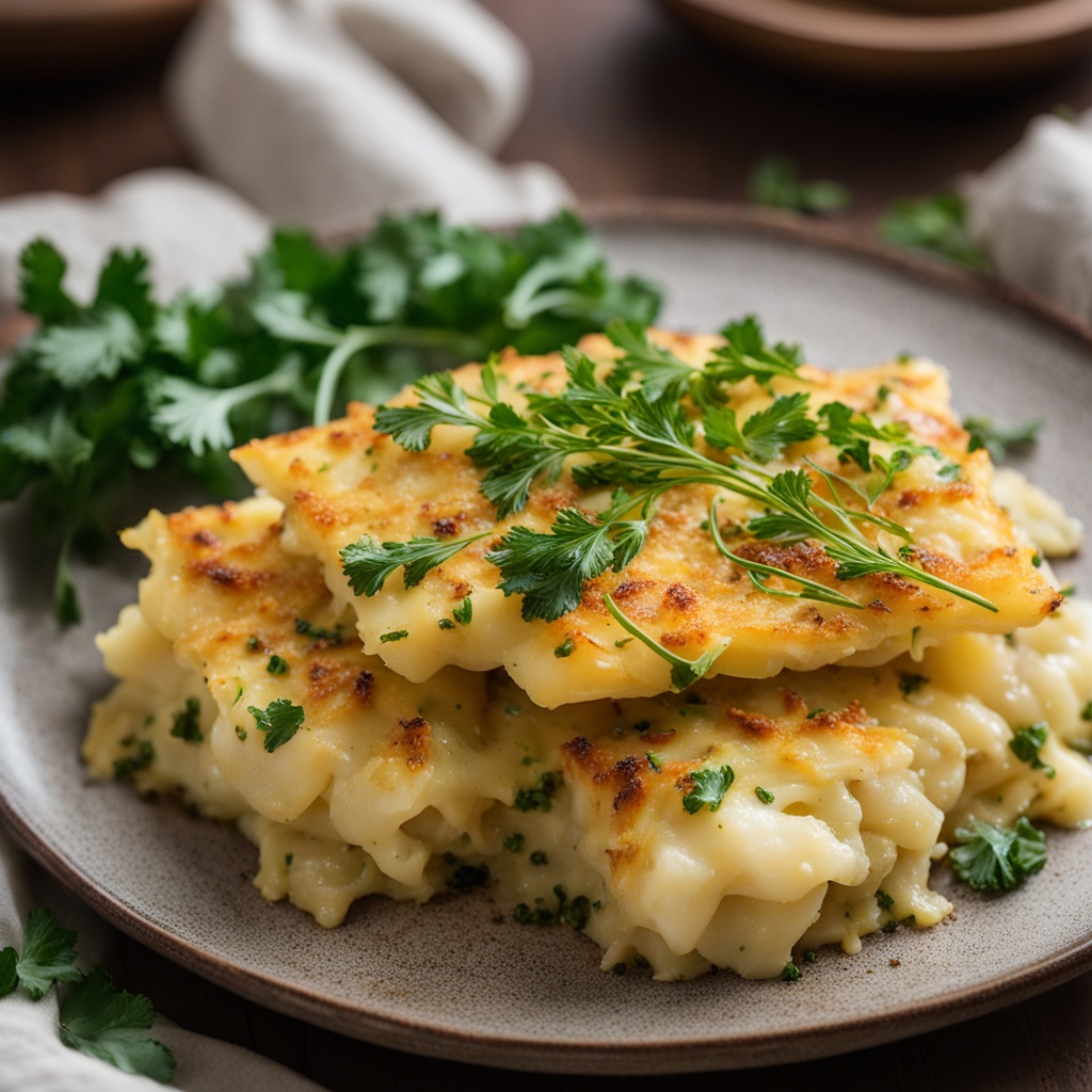 bacalhau gratinado com batata palha