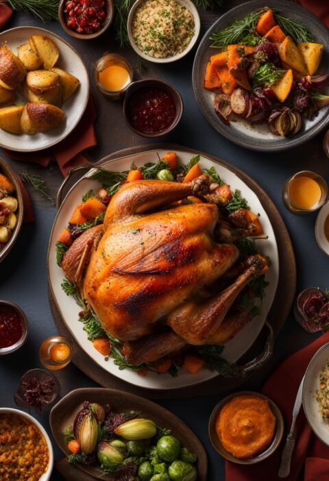 peru recheado com farofa