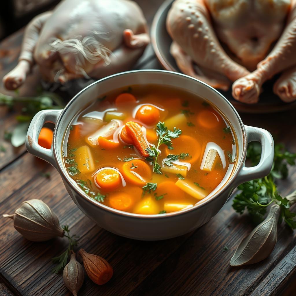 Caldo de Frango com Legumes