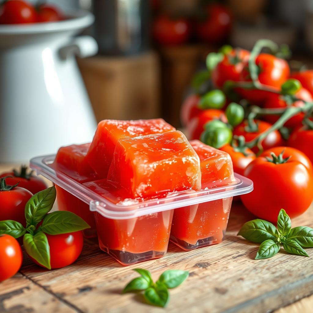 Congelamento da Polpa de Tomate