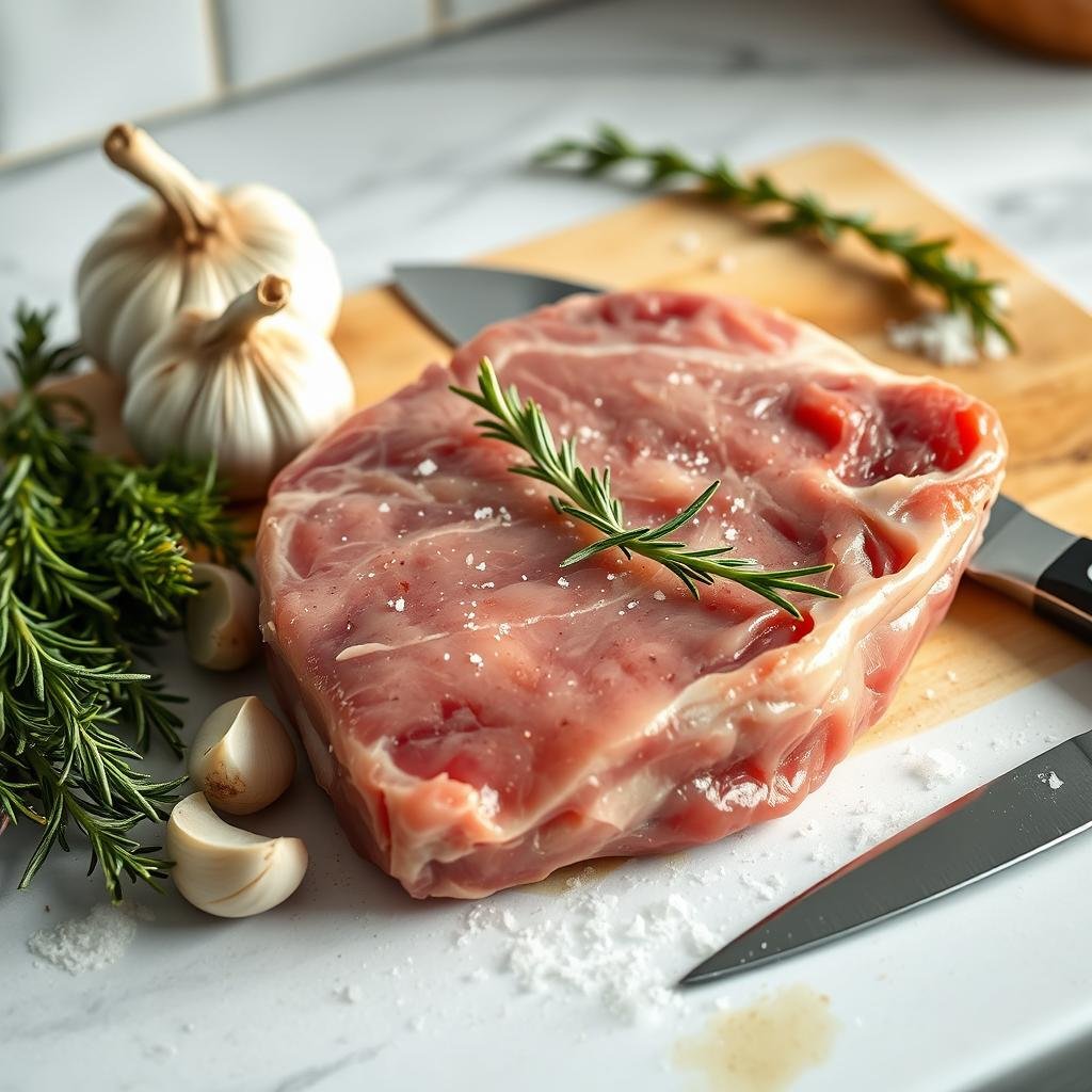 Preparo de Bife Suíno