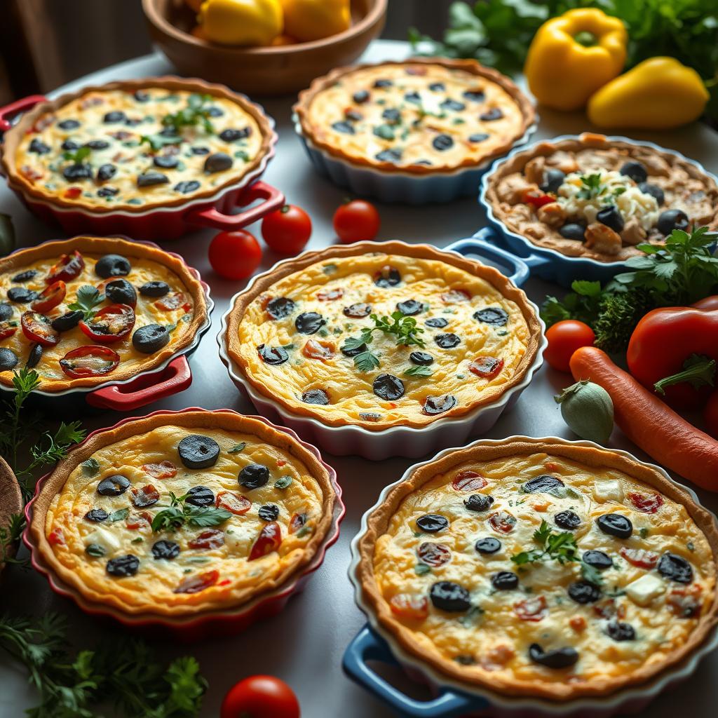 Recheios diferentes de quiche de frango