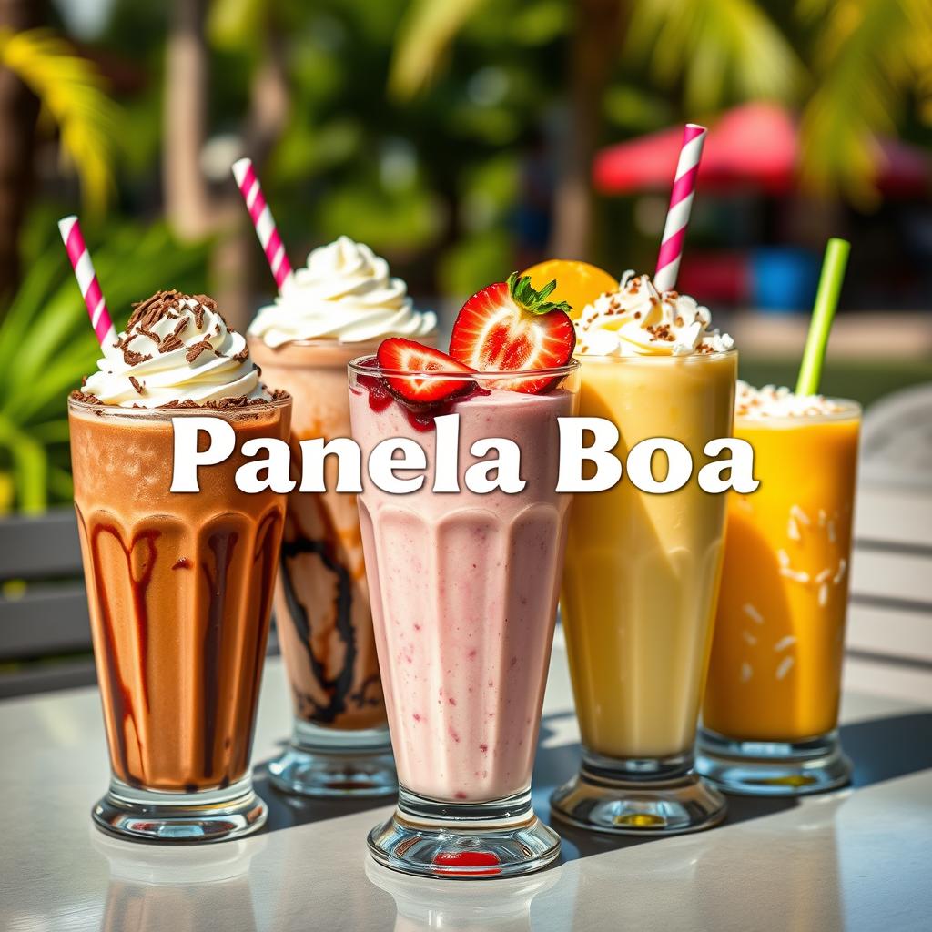 Variações de sabor de milk shake