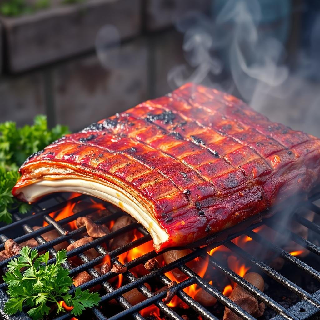 costela de porco assada na churrasqueira