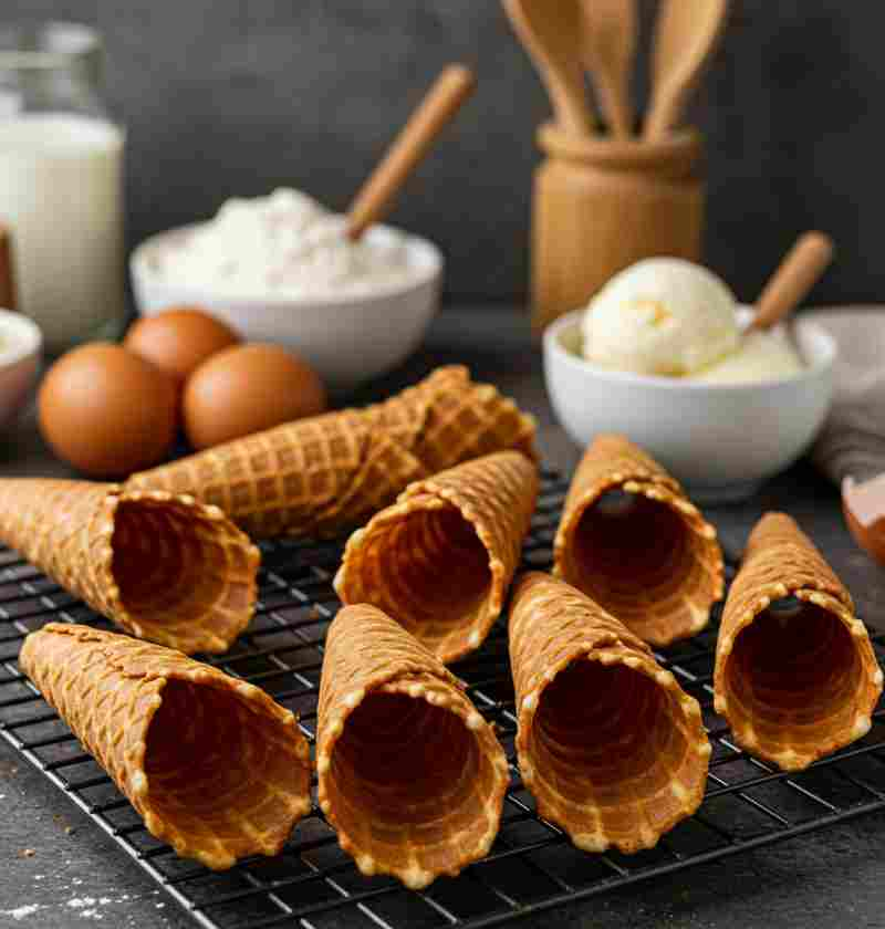 receita de cone de waffle